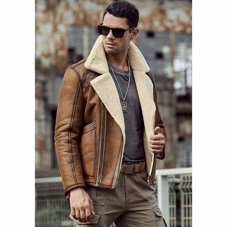 Embrace Winter in Style: Men's Leather Shearling Jacket Outfits