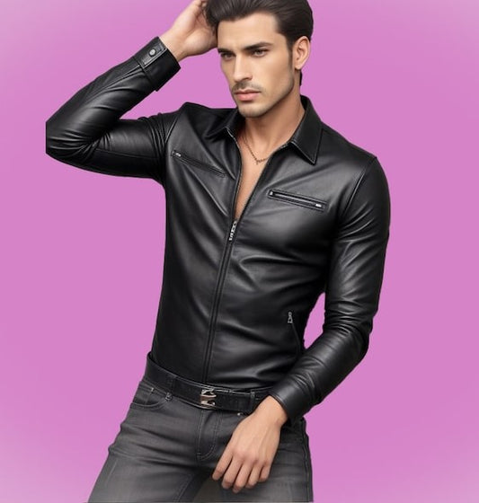 Men's Real Sheep Leather Shirt