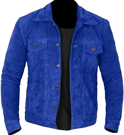 Men's Fashion Moto Stylish Suede Leather Jacket
