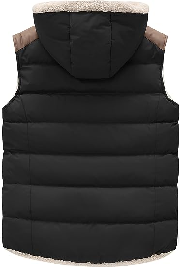 Women's Outerwear Vest Casual Thicken Qulited Winter Hooded Warm Fleece Jacket