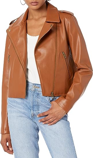 Women's Heather Faux Leather Moto Jacket