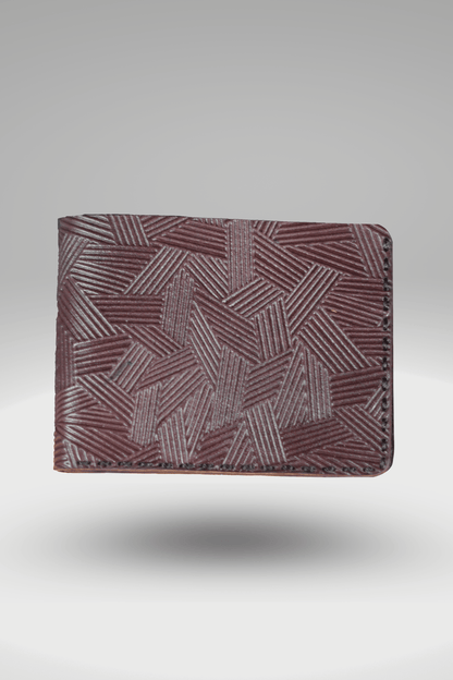 Men's Maroon Genuine Cowhide Leather Wallet With Lining Textured Finish | Bifold Hand-Made Leather Mini Wallet