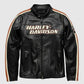 Harley Davidson Motorcycle Biker jacket Real Genuine Cowhide Leather Jacket In Black