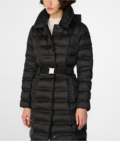 Women's Black Puffer Trench Coat