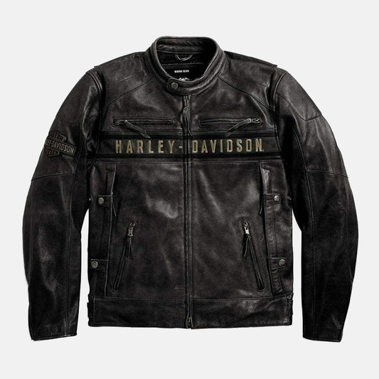 Harley Davidson Jacket Motorcycle Vintage Black Leather Jacket