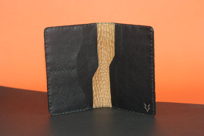 Unisex Genuine Leather Wallet With High-Glossed Dark Green Crocodile Textured Finish | Exotic Bifold Passport Wallet