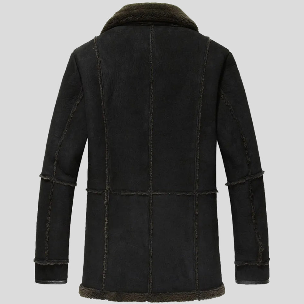 Mens Sheepskin Leather Reacher Style Coat