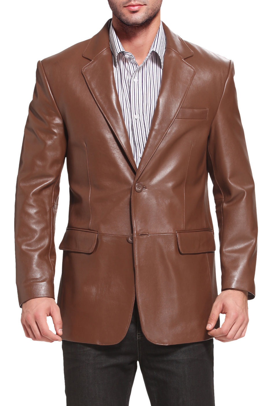 Men's Genuine Lambskin Leather Blazer Coat