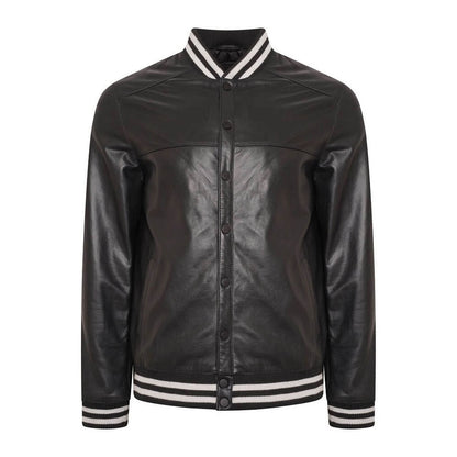 Mens Genuine Leather varsity Bomber Jacket