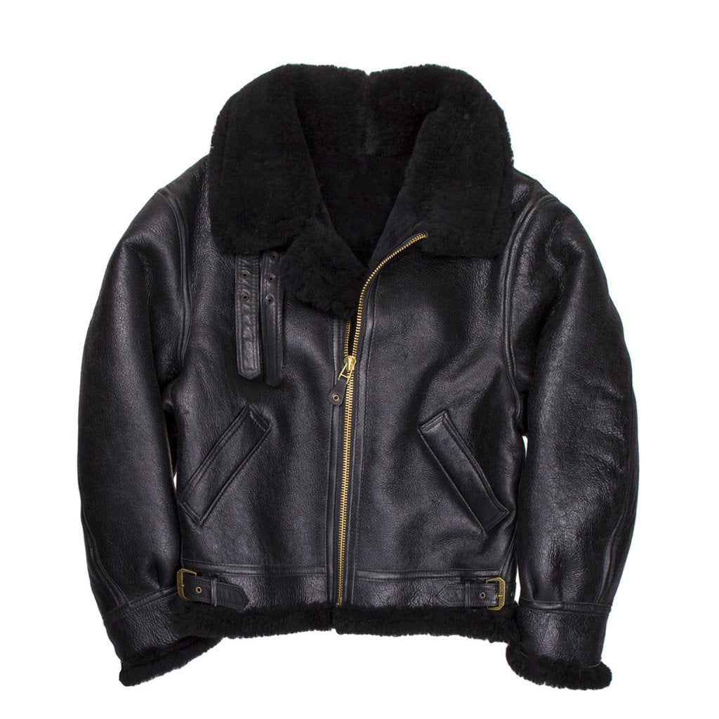 B3 Black Premium Sheepskin Leather Jacket