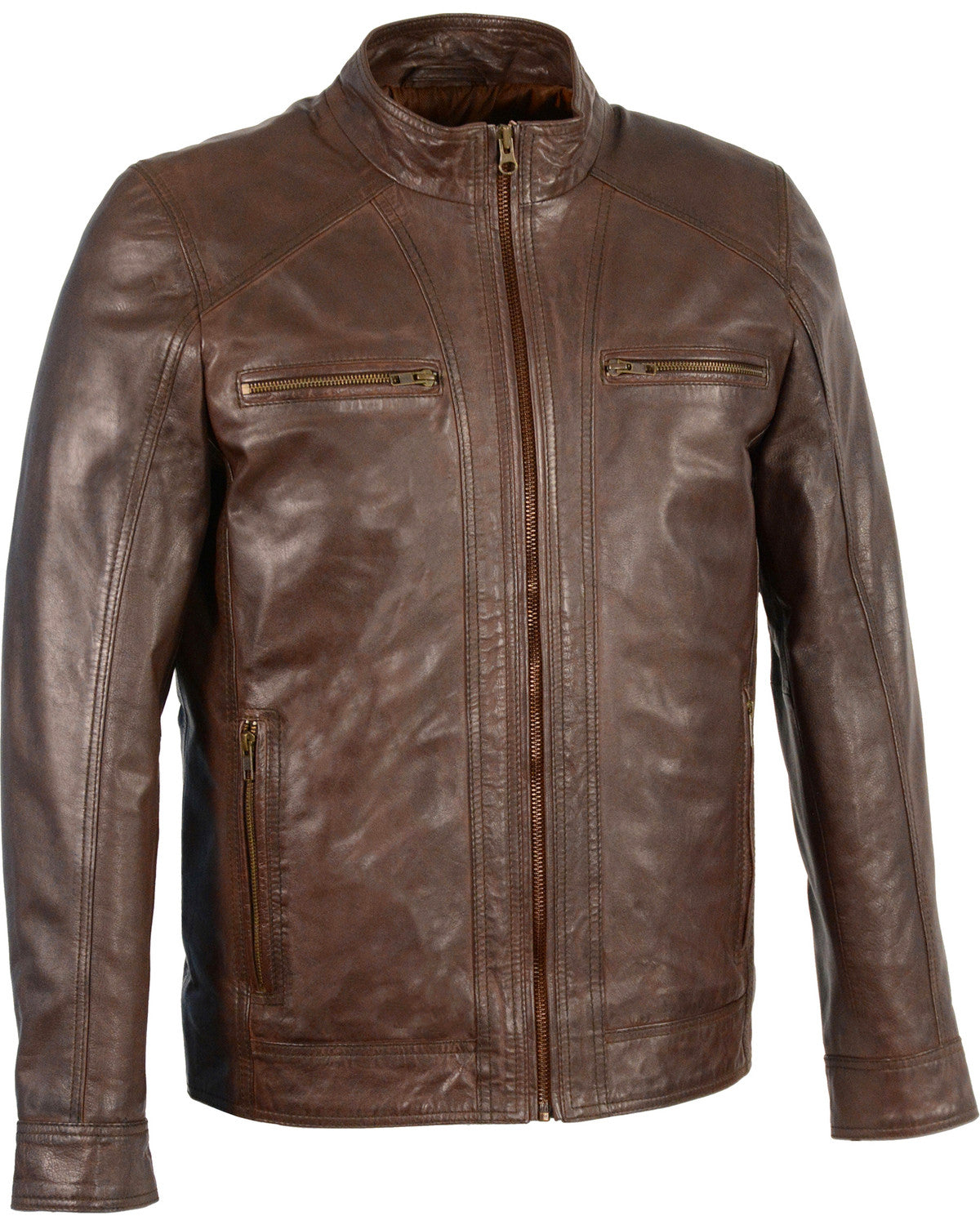 Men's Sheepskin Moto Leather Jacket