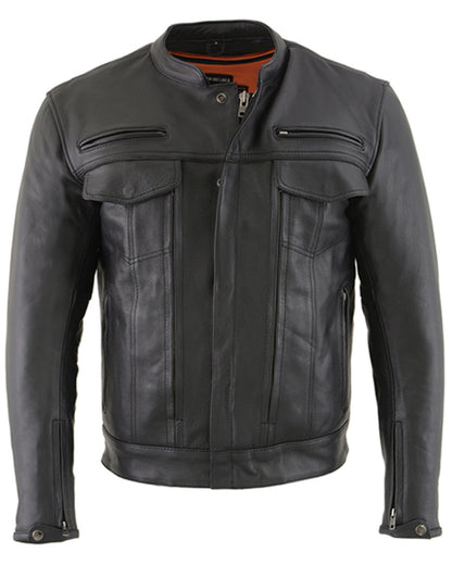 Vented Scooter Zip-Front Cool Tec Leather Jacket