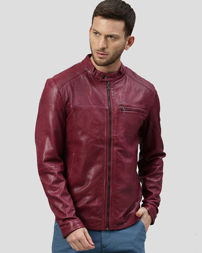 Chase Red Racer Leather Jacket