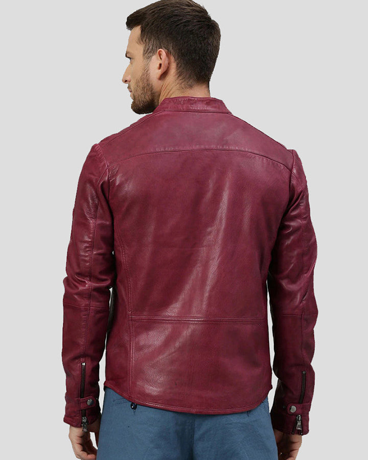 Chase Red Racer Leather Jacket