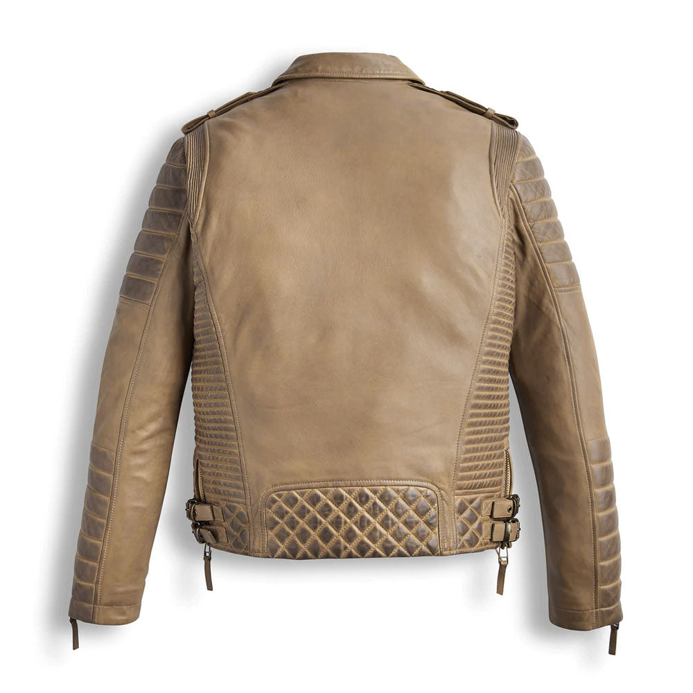 Desert Brown Waxed Biker Leather Motorbike Jacket