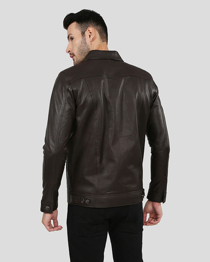 Legend Brown Racer Leather Jacket