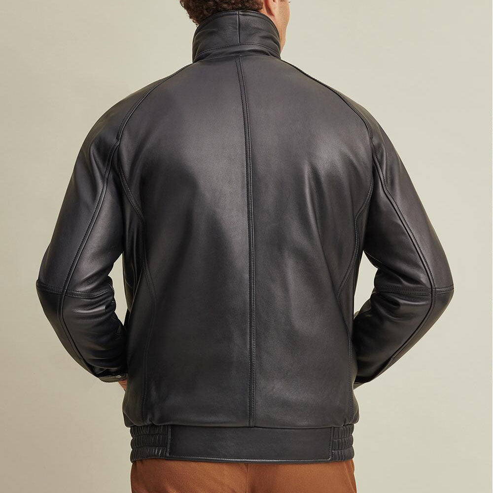 Lined Leather Bomber - Theleathercomfort