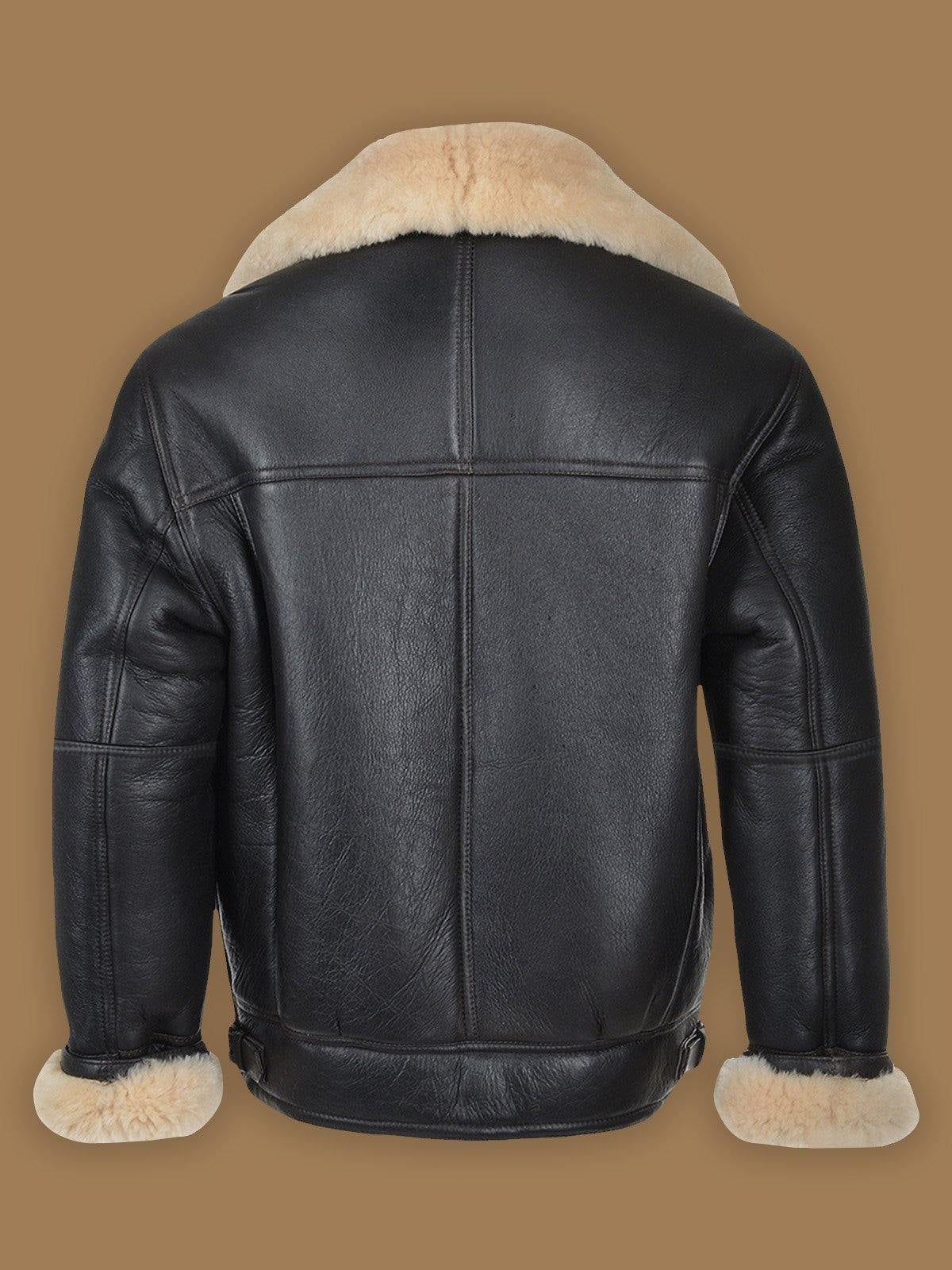 Black B3 Shearling Bomber Men Leather Jacket