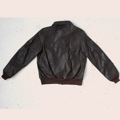 Men Horseskin Brown A2 Flying Leather Bomber Jacket - Theleathercomfort