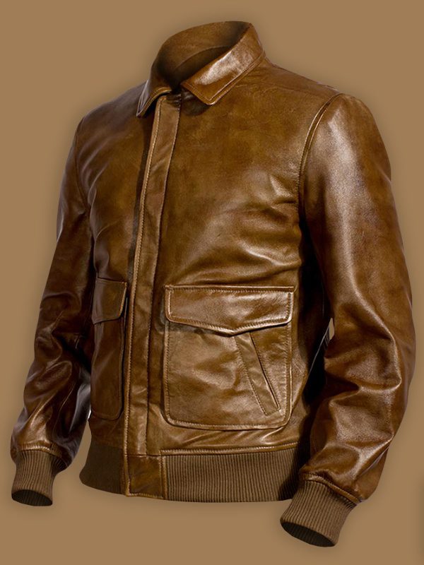 Men Traditional Brown Leather Jacket - Theleathercomfort