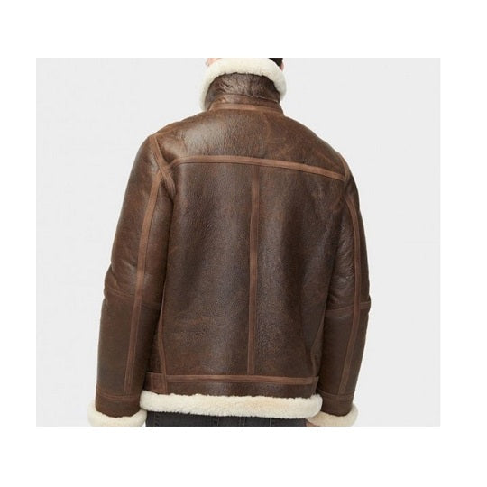 Men’s Aviator Sheepskin Shearling Leather Jacket