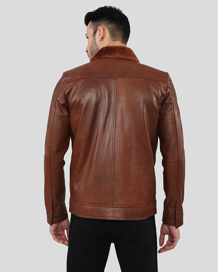 Peyton Brown Racer Leather Jacket