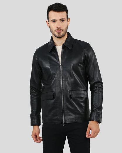 Warren Black Racer Leather Jacket