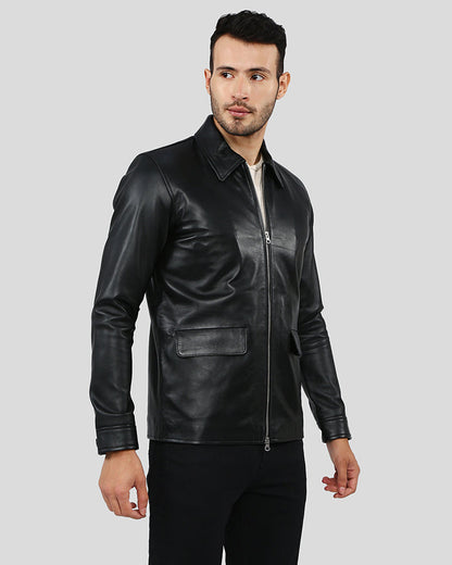 Warren Black Racer Leather Jacket