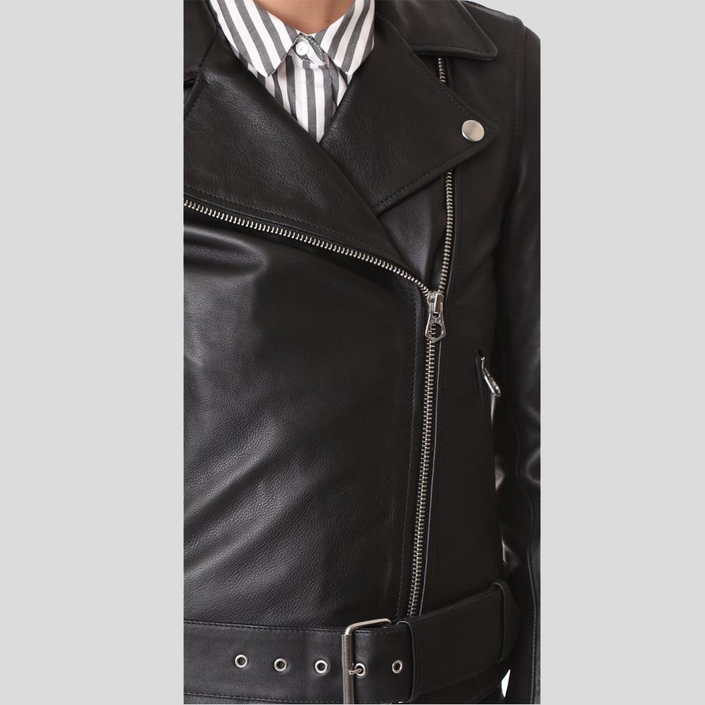 Sandra Black Biker Leather Jacket