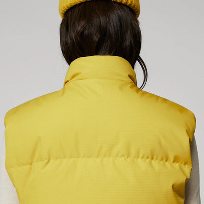 Women Yellow Sleeveless Puffer Vest