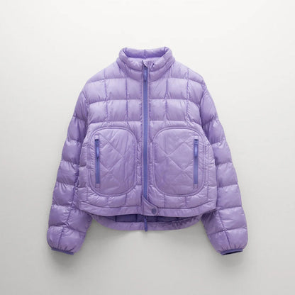 Women's Purple Winter Warmth Puffer Jacket