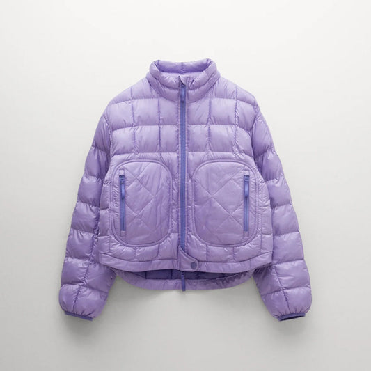 Women's Purple Winter Warmth Puffer Jacket