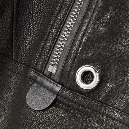 Women's Zipper Styled Black Leather Pants