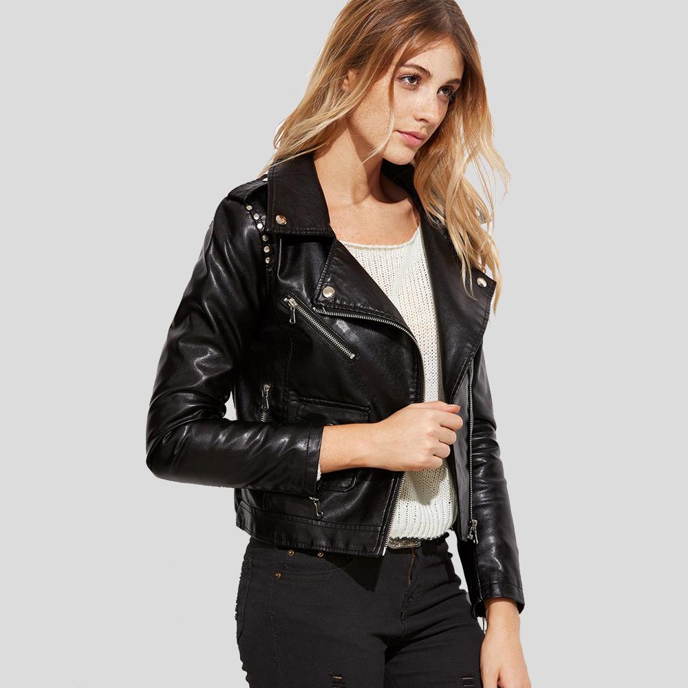 Scarlett Black Biker Leather Jacket