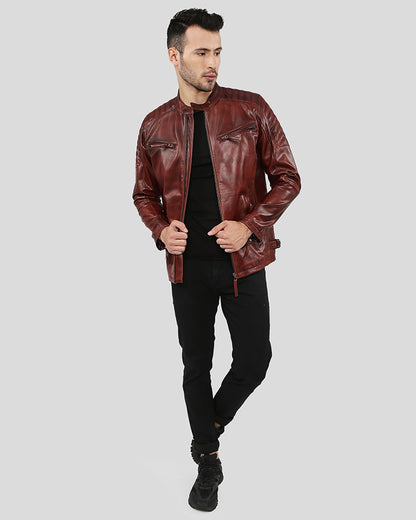 Fred Brown Leather Racer Jacket