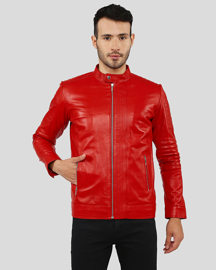 Gyles Red Quilted Leather Jacket