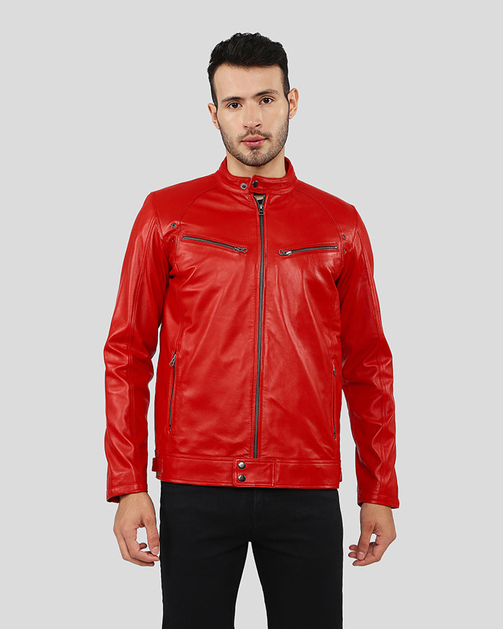 Hunter Red Racer Leather Jacket
