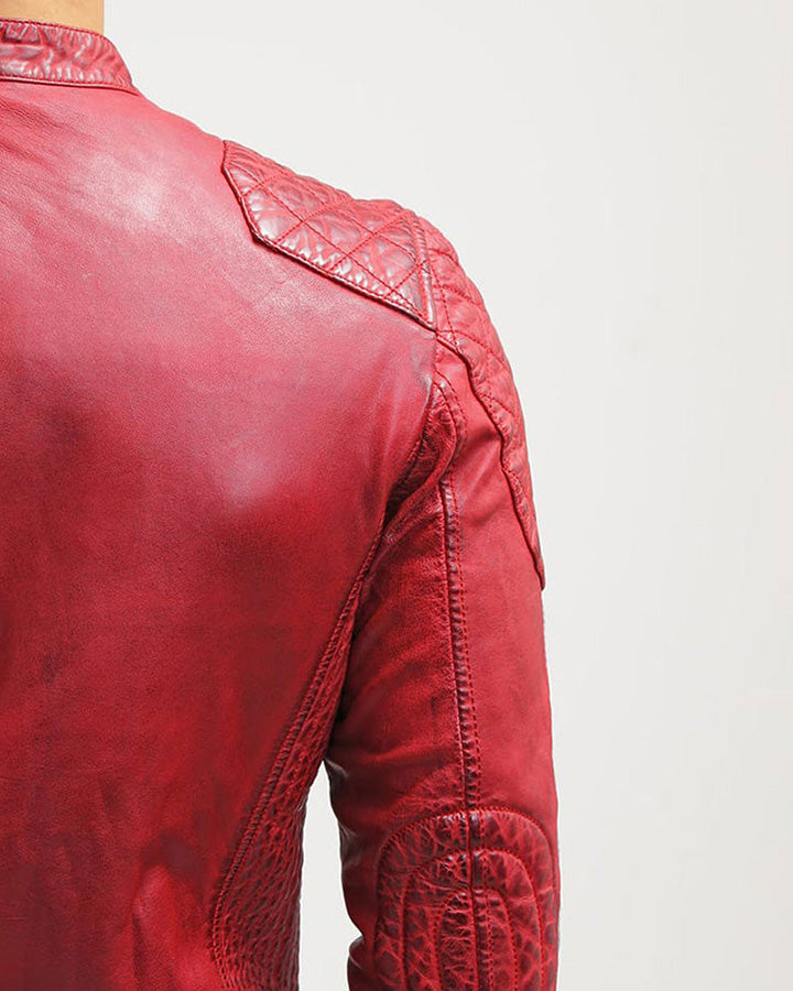 Hank Red Quilted Leather Jacket
