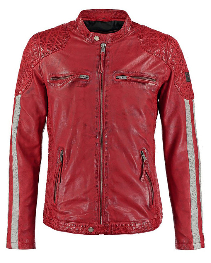 Hank Red Quilted Leather Jacket