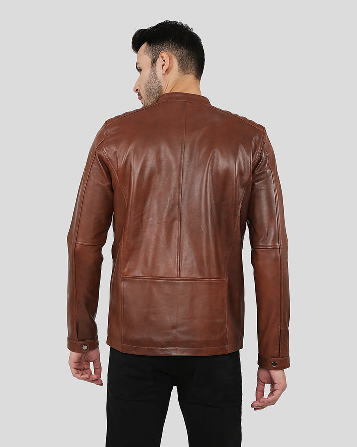 Ollie Brown Racer Leather Jacket