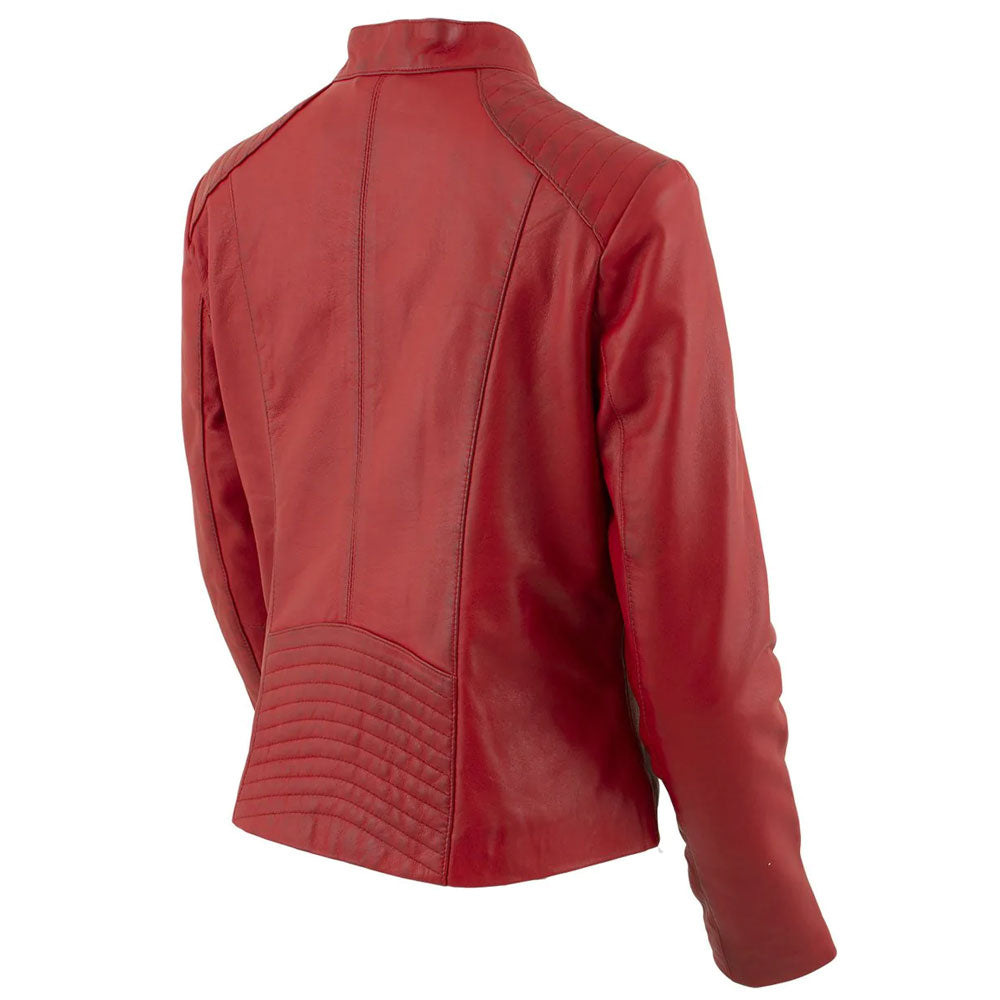 Women RAF B3 Sheepskin Red Biker Leather Jacket